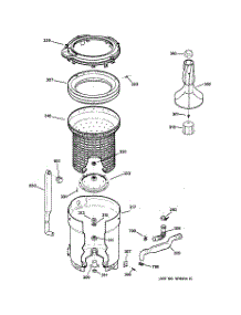 03 - Tub, Basket & Agitator parts for Ge Washer WHDSR209DDWW from AppliancePartsPros.com