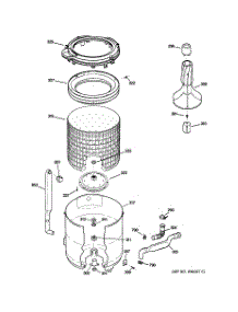 03 - Tub, Basket & Agitator parts for Ge Washer WBB2090G0WW from AppliancePartsPros.com