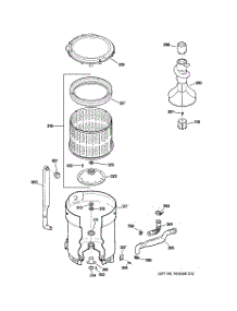 03 - Tub, Basket & Agitator parts for Ge Washer GNSR3150H0WW from AppliancePartsPros.com