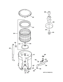 03 - Tub, Basket & Agitator parts for Ge Washer WISR409DGBWW from AppliancePartsPros.com