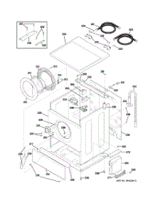 02 - Cabinet, Door & Top parts for Ge Washer WPXH214F0WW from AppliancePartsPros.com