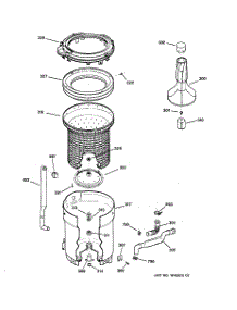 03 - Tub, Basket & Agitator parts for Ge Washer WHDSR209DAWW from AppliancePartsPros.com