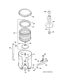 03 - Tub, Basket & Agitator parts for Ge Washer WHDRE526E1WW from AppliancePartsPros.com