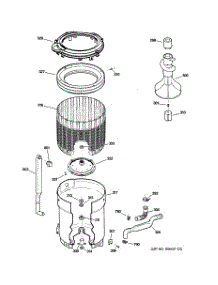 03 - Tub, Basket & Agitator parts for Ge Washer S3700E1WW from AppliancePartsPros.com