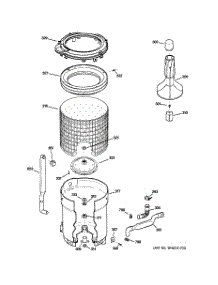 03 - Tub, Basket & Agitator parts for Ge Washer S2100E1WW from AppliancePartsPros.com