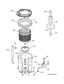 03 - Tub, Basket & Agitator parts for Ge Washer S5100D1WW from AppliancePartsPros.com