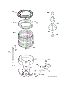 03 - Tub, Basket & Agitator parts for Ge Washer WJRR4170E1WW from AppliancePartsPros.com