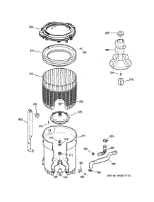 03 - Tub, Basket & Agitator parts for Ge Washer WJSR4160D5WW from AppliancePartsPros.com