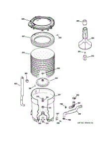 03 - Tub, Basket & Agitator parts for Ge Washer WDSR2080D5WW from AppliancePartsPros.com