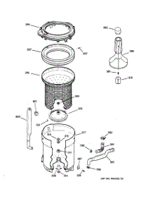 03 - Tub, Basket & Agitator parts for Ge Washer WDSR2080D4WW from AppliancePartsPros.com