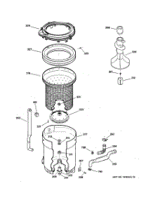 03 - Tub, Basket & Agitator parts for Ge Washer WNCD2050A1WC from AppliancePartsPros.com