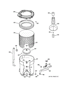 03 - Tub, Basket & Agitator parts for Ge Washer WJSR2070D2WW from AppliancePartsPros.com