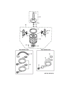 03 - Tub & Agitator parts for Ge Washer WSLP1100A1AA from AppliancePartsPros.com