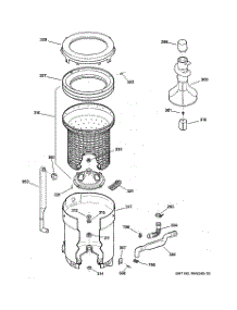 03 - Tub, Basket & Agitator parts for Ge Washer WWXR4100T6WW from AppliancePartsPros.com