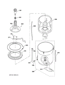 03 - Tub, Basket & Agitator parts for Ge Washer WSKS2060W2WH from AppliancePartsPros.com