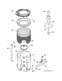 03 - Tub, Basket & Agitator parts for Ge Washer WBSE6210B5WW from AppliancePartsPros.com