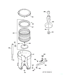 03 - Tub, Basket & Agitator parts for Ge Washer WWRE6260D0WW from AppliancePartsPros.com