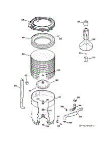 03 - Tub, Basket & Agitator parts for Ge Washer WDSR2080D0WW from AppliancePartsPros.com