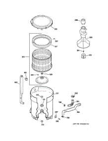 03 - Tub, Basket & Agitator parts for Ge Washer WWRE5240D0CC from AppliancePartsPros.com