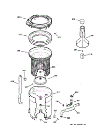 03 - Tub, Basket & Agitator parts for Ge Washer WCSR2080B4WW from AppliancePartsPros.com