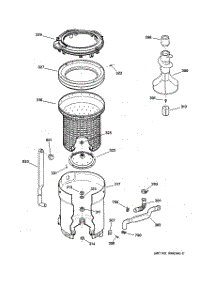 03 - Tub, Basket & Agitator parts for Ge Washer WNCD2050A9WC from AppliancePartsPros.com