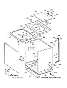 02 - Cabinet, Cover & Front Panel parts for Ge Washer WMSE3140A3WW from AppliancePartsPros.com