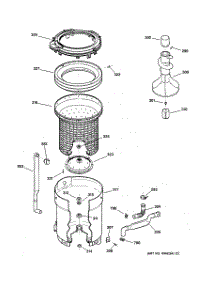 03 - Tub, Basket & Agitator parts for Ge Washer WCCB1030B1WW from AppliancePartsPros.com