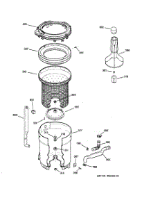 03 - Tub, Basket & Agitator parts for Ge Washer S1070A4WW from AppliancePartsPros.com