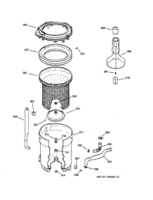03 - Tub, Basket & Agitator parts for Ge Washer S2200Y3WW from AppliancePartsPros.com