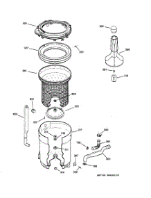 03 - Tub, Basket & Agitator parts for Ge Washer WVSR1060B3WW from AppliancePartsPros.com