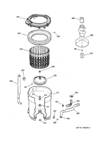 03 - Tub, Basket & Agitator parts for Ge Washer WHSB9000B0WW from AppliancePartsPros.com