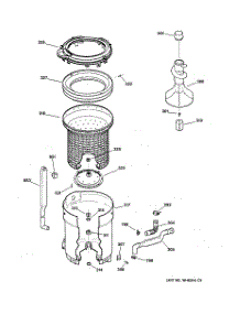 03 - Tub, Basket & Agitator parts for Ge Washer WBSE3120B1WW from AppliancePartsPros.com
