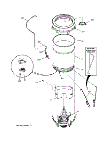 04 - Outer Tub & Pressure Tube parts for Ge Washer WDSS4120A0WW from AppliancePartsPros.com