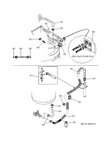 08 - Mixing Valve & Hoses parts for Ge Washer WDSS4120A0WW from AppliancePartsPros.com