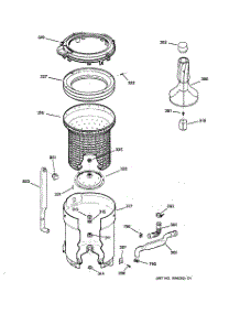 03 - Tub, Basket & Agitator parts for Ge Washer WJSR2070B0CC from AppliancePartsPros.com