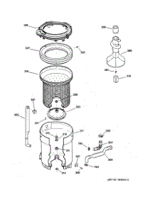 03 - Tub, Basket & Agitator parts for Ge Washer EWA3000B0WW from AppliancePartsPros.com