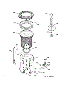 03 - Tub, Basket & Agitator parts for Ge Washer WBXR1090A2AA from AppliancePartsPros.com