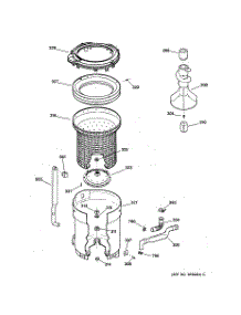03 - Tub, Basket & Agitator parts for Ge Washer WBSE5290A0WW from AppliancePartsPros.com