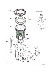 03 - Tub, Basket & Agitator parts for Ge Washer WLSE3150A0WW from AppliancePartsPros.com