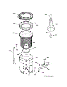 02 - Tub, Basket & Agitator parts for Ge Washer WCXR1070A0WW from AppliancePartsPros.com