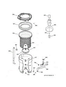 03 - Tub, Basket & Agitator parts for Ge Washer WBSR1060TBWW from AppliancePartsPros.com