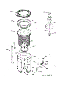 03 - Tub, Basket & Agitator parts for Ge Washer WCSE3100A0WW from AppliancePartsPros.com