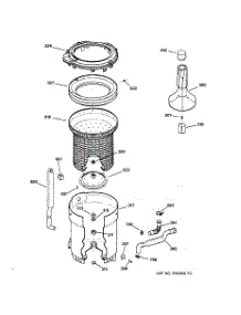 03 - Tub, Basket & Agitator parts for Ge Washer WCXR1070TBAA from AppliancePartsPros.com