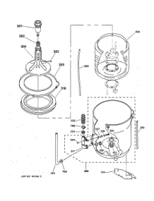 03 - Agitator, Basket & Tub Parts parts for Ge Washer WSKS2060T2WB from AppliancePartsPros.com