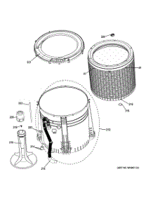 03 - Tub, Basket & Agitator parts for Ge Washer Dryer Combo GTUP270GM0WW from AppliancePartsPros.com