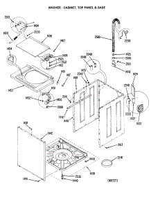 04 - Washer - Cabinet, Top Panel & Base parts for Ge Washer Dryer Combo WSM2700LBW from AppliancePartsPros.com