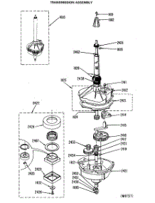 06 - Transmission Assembly parts for Ge Washer Dryer Combo WSM2700LBW from AppliancePartsPros.com