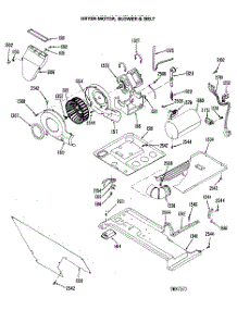 03 - Dryer-Motor, Blower & Belt parts for Ge Washer Dryer Combo WSM2700RBW from AppliancePartsPros.com