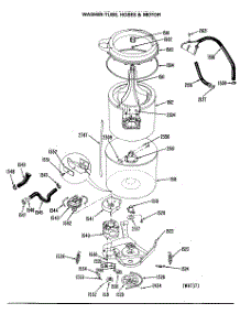 05 - Washer-Tubs, Hoses & Motor parts for Ge Washer Dryer Combo WSM2700RBW from AppliancePartsPros.com