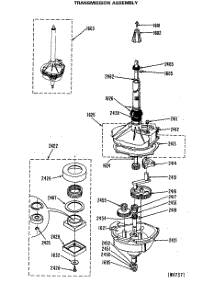 06 - Transmission Assembly parts for Ge Washer Dryer Combo WSM2700RBW from AppliancePartsPros.com
